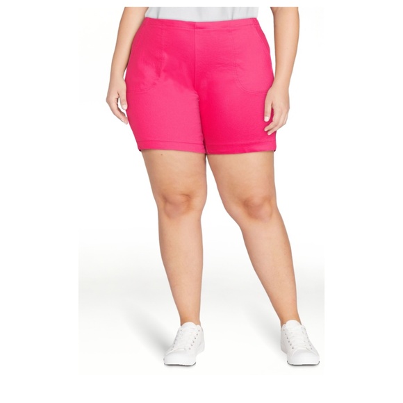 Just My Size Pants - Just My Size Women’s Plus Size Bright Rose Pocket Shorts 2X NEW